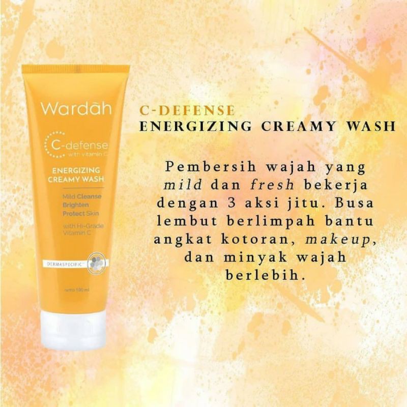 Wardah C-Defense Energizing Creamy Wash 60 ml 100 ml