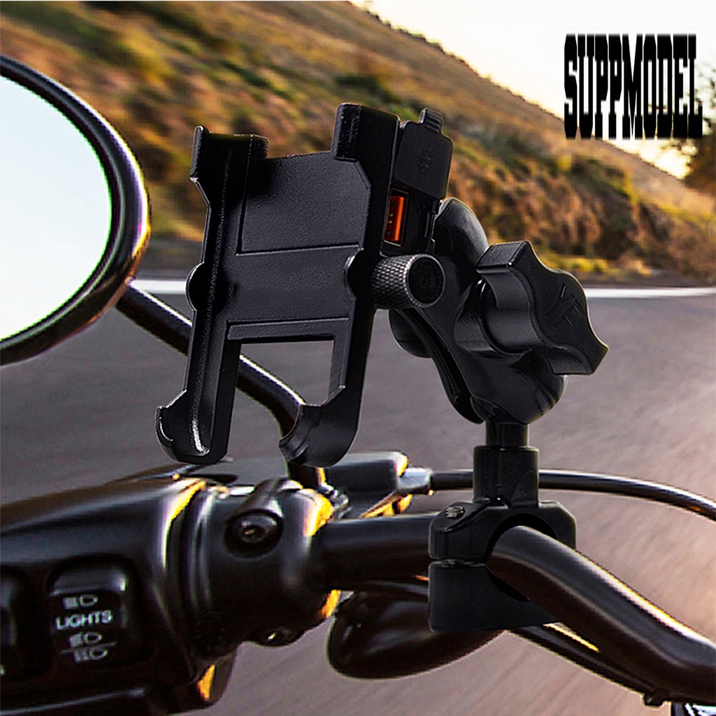 Bracket Dudukan Handphone Bahan Aluminum Alloy Anti Air Dengan Port Charger QC 3.0