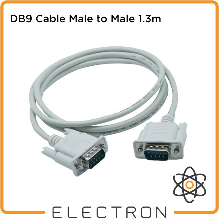 DB9 Cable Male to Male 1.3m Kabel RS232 Serial COM 9-pin 1.3 meter