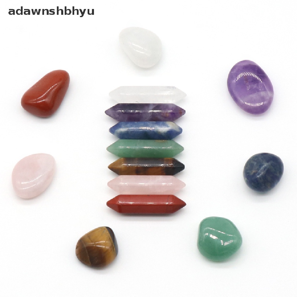 Adawnshbhyu 14pcs Seven Chakra Energy Healing Stone Natural Crystal Gemstone Ornaments Hadiah