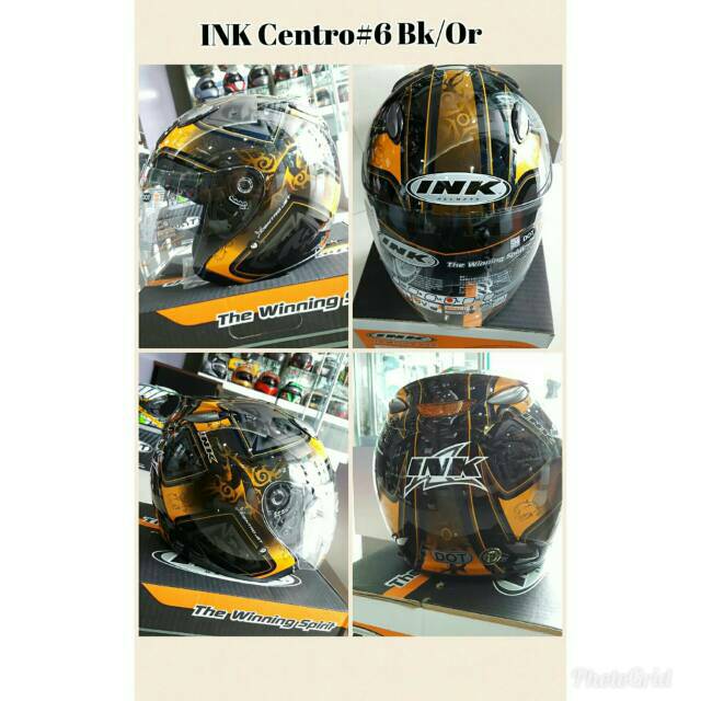 HELM INK CENTRO JET MOTIF SERI 6 HELM INK CENTRO JET MOTIF BLACK OREN INK CENTRO ORI ASLI GARANSI
