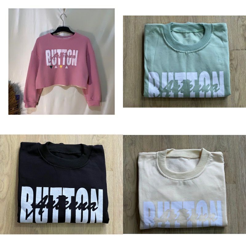 BUTTON CROPE SWEATER | SWEATER WANITA KEKINIAN