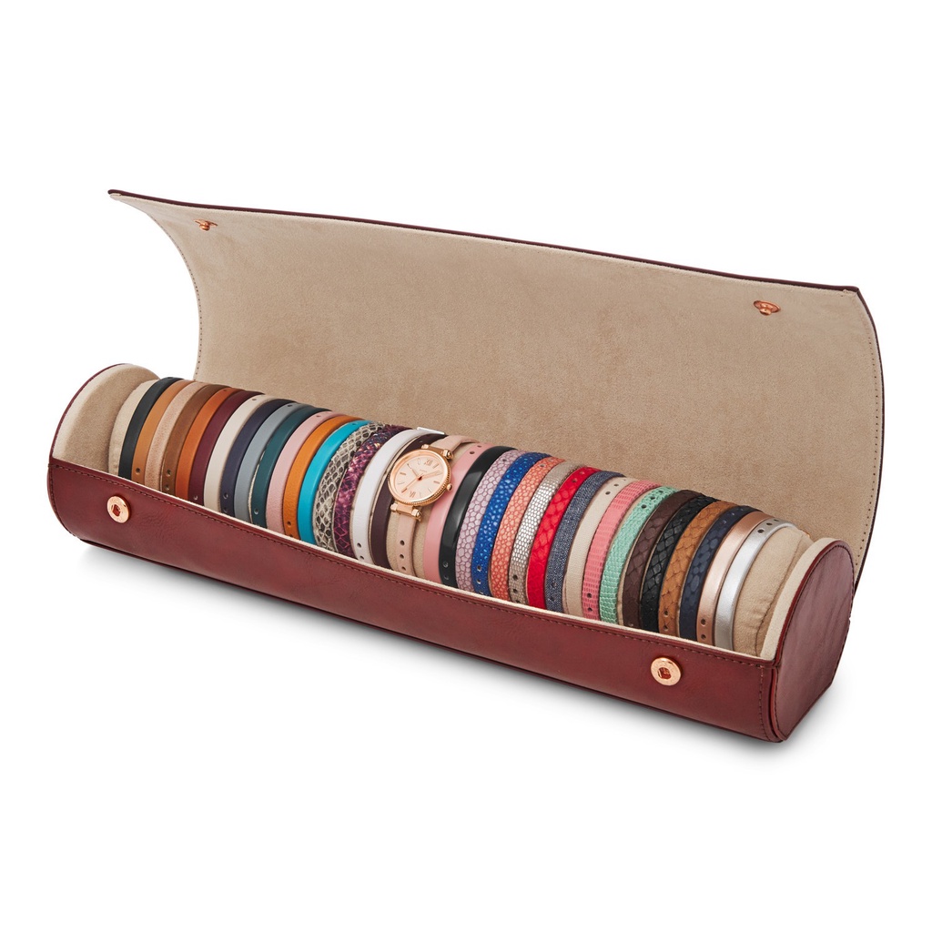 Fossil Georgia Mini Archival Series Three-Hand Leather Watch and Interchangeable Strap Gift Set Jam 