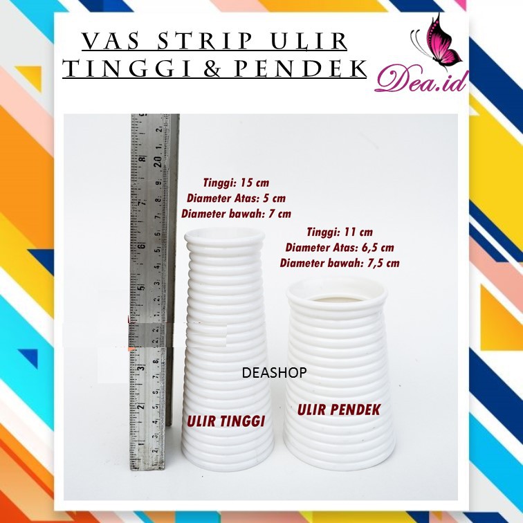 [DEASHOP] VAS BUNGA STRIP ULIR BAHAN MELAMIN - POT BUNGA PLASTIK ARTFISIAL