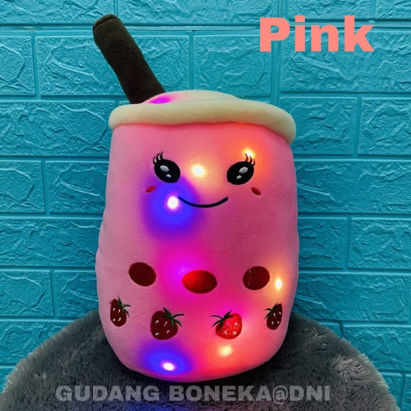 BONEKA BOBA LED TERBARU WARNA PINK UKURAN JUMBO XL SETARA GALON BAHAN BERKUALITAS HALUS LEMBUT EMPUK