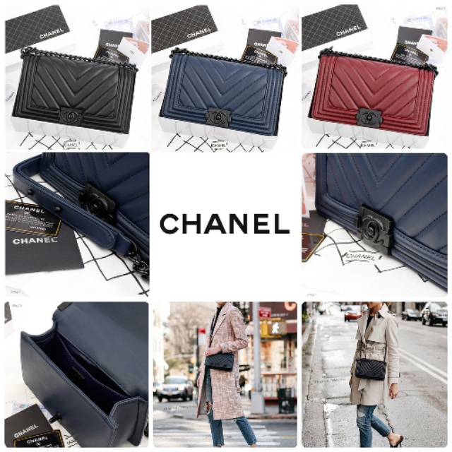 *Chanel Boy Chevron Lambskin So Black*