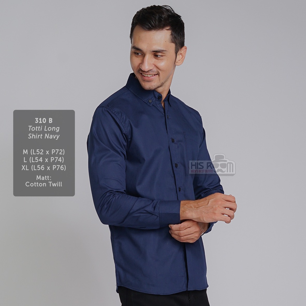 HSRM - Kemeja Cowok Lengan Panjang Kemeja Formal Kemeja Polos Slimfit Premium KEGA TOTTI SHIRT 292 310