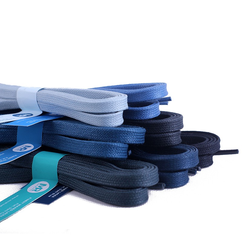 MR Shoelaces FT21 Endless Blue - Tali Sepatu Lilin 6-7mm Gepeng Flat Pipih (Waxed Laces)