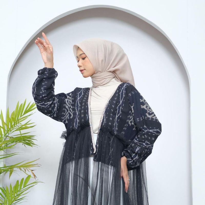 [READY] Outer Tenun, Ethnic Cardigan, Baju Wanita, Busana Kekinian, Cardigan Tenun