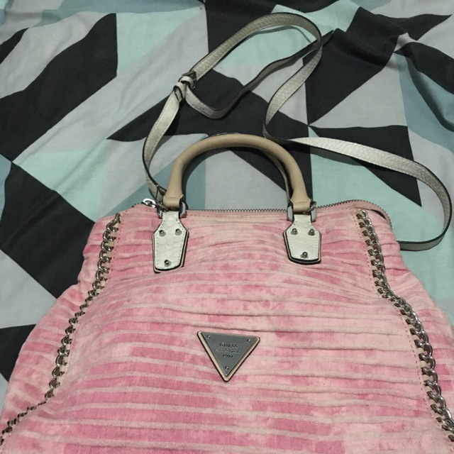 Preloved Tas Guess Denim Pink