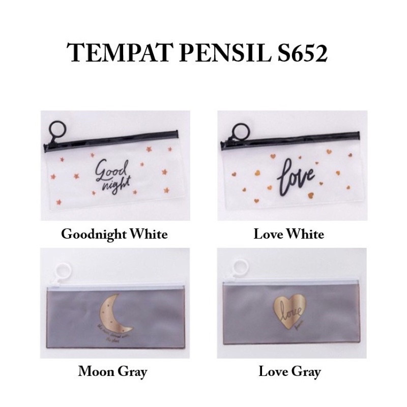 TEMPAT PENSIL TRANSPARAN ZIPPER TEBAL