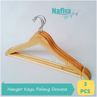  Gantungan  Baju  Kayu  Palang Dewasa Hanger Display Pakaian 