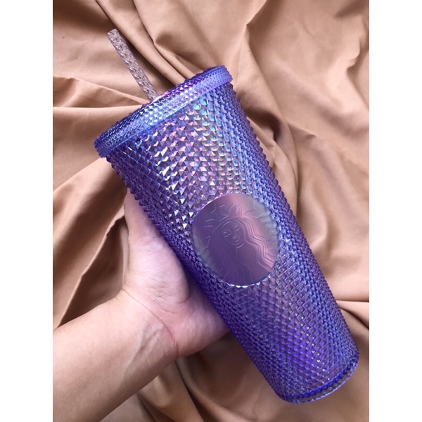 READY Starbucks Tumbler Studded Bling Glittery Translucent Aurora Blue