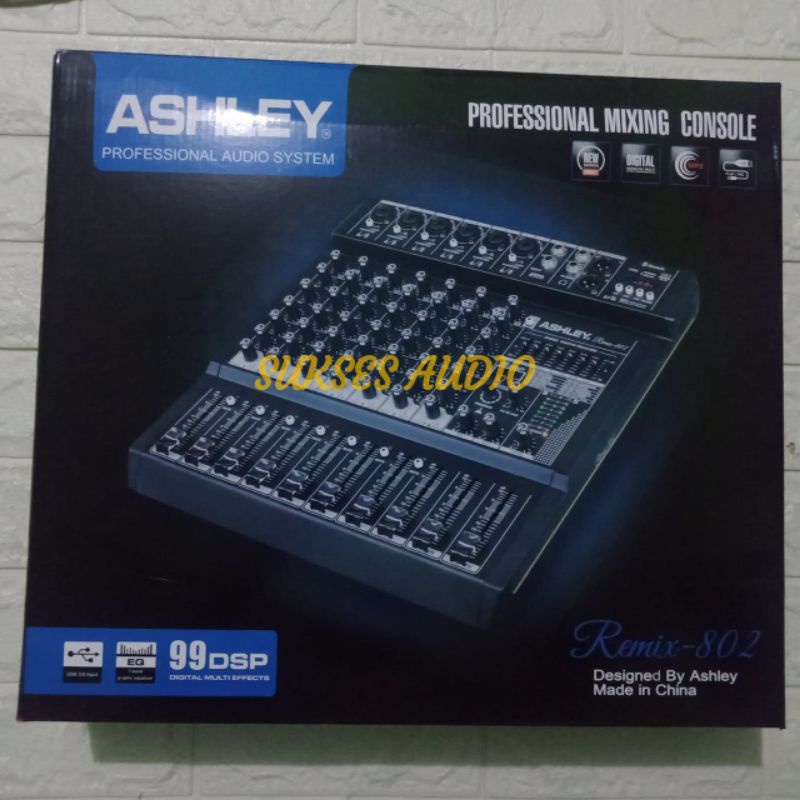 Mixer Ashley REMIX 802 Bluetooth Soundcard Original 8 Channel