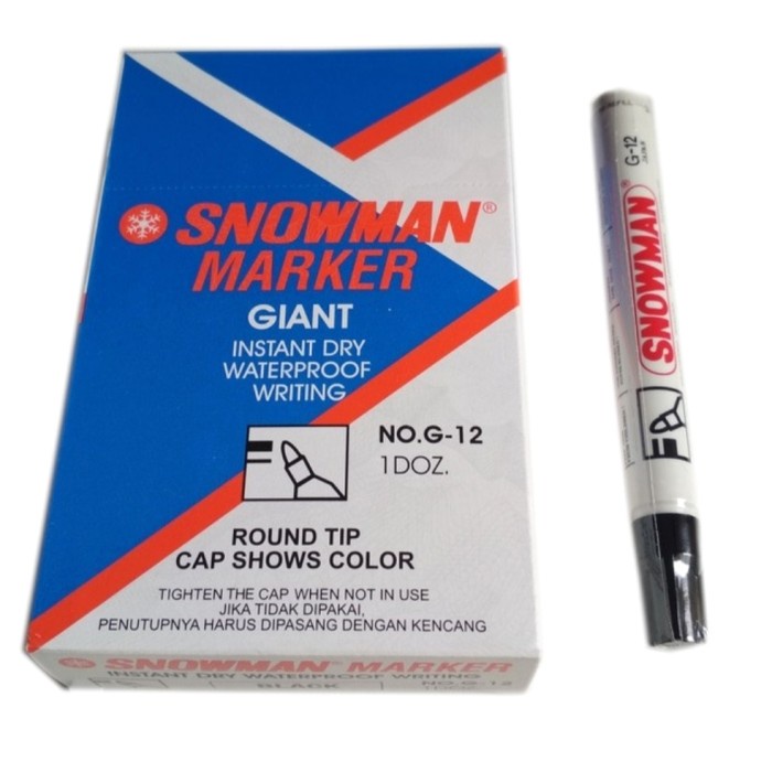 

Spidol Permanent Snowman G12 (Hitam,Biru,Merah)