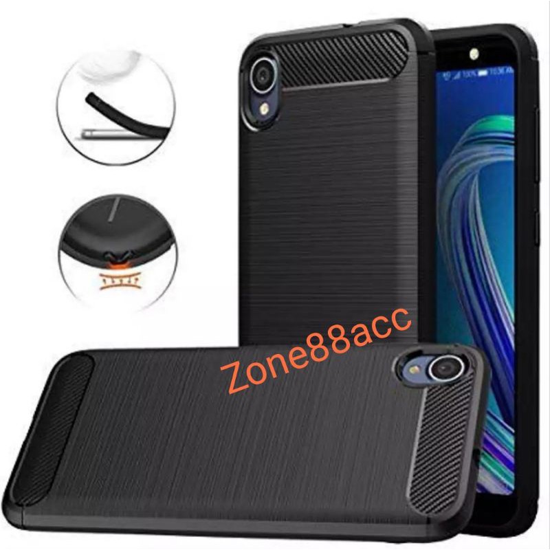 Silicon Case Asus Zenfone Live L2 Softcase iPAKY Carbon Casing Cover TPU