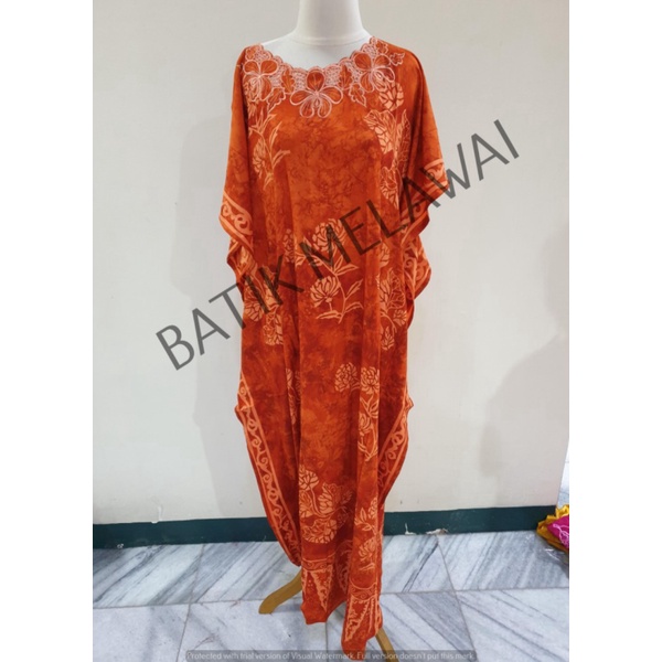 Dijual Daster Dress batik PREMIUM SUNAN ORI Adem Kalong LD Kapstan Bordir - HIjau Ungu Murah
