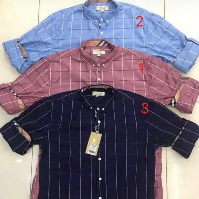 Barang Bagus Kemeja Panjang Burberry Pria Premium Quality / K006 PROMO