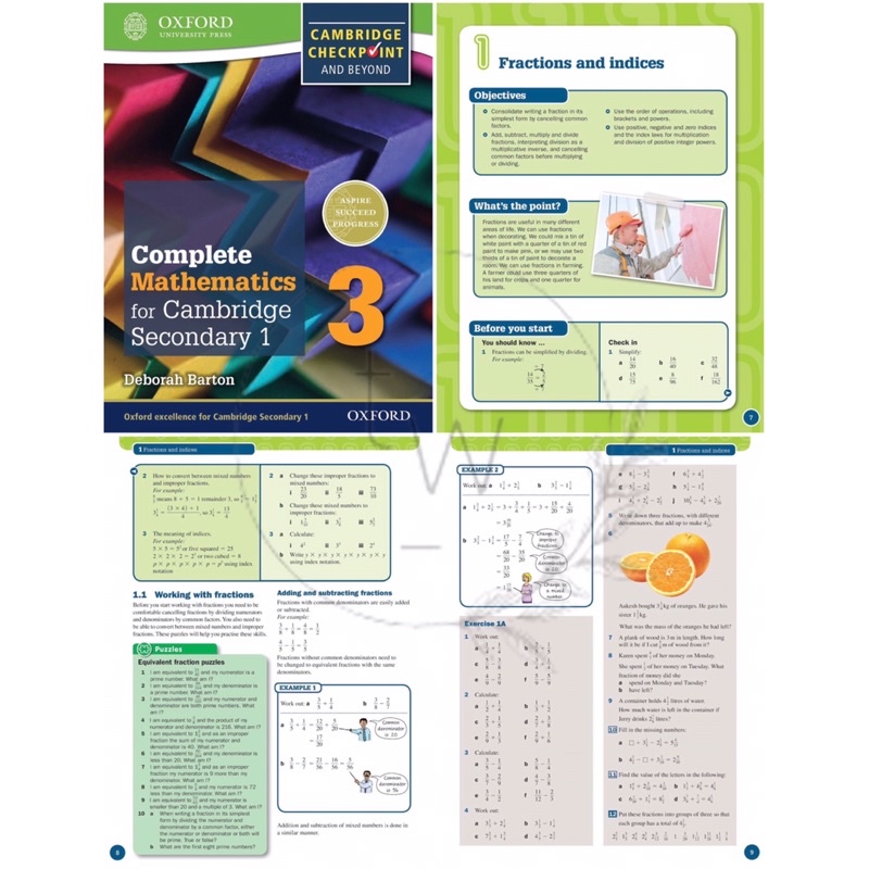 Oxford Complete Biology / Chemistry / Physics / Mathematics 1 2 3 for Cambridge Lower Secondary 1 Checkpoint | Buku Biologi Kimia Fisika Matematika SMP-6