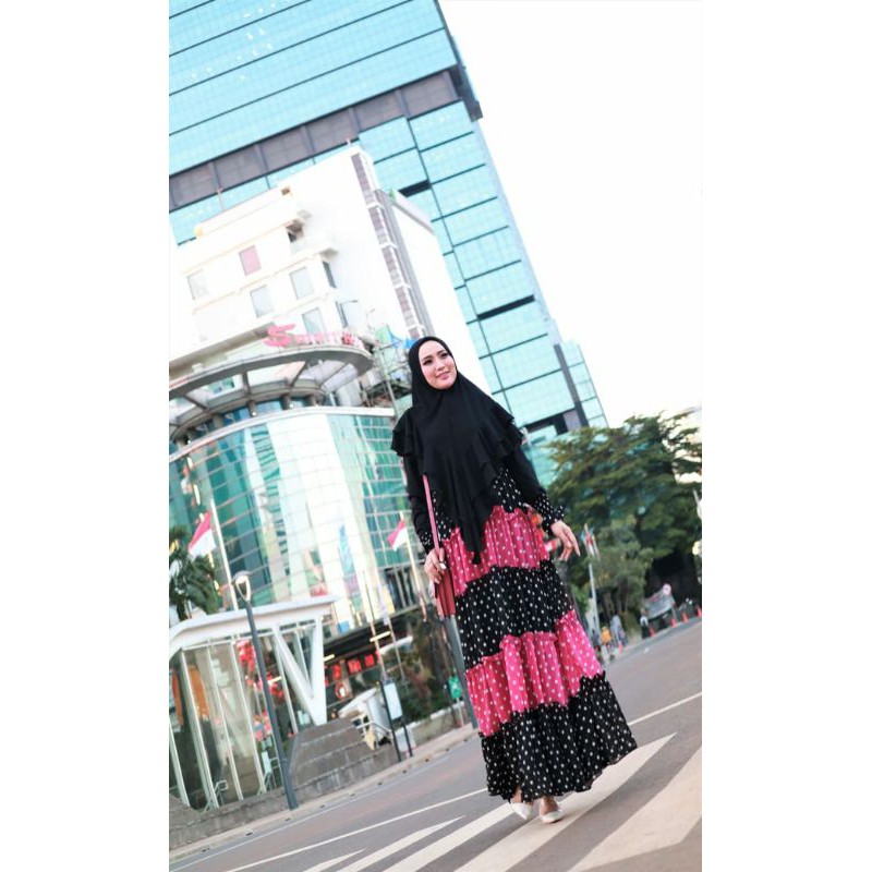 Gamis Sheeva Syari Polka Ceruty Babydoll