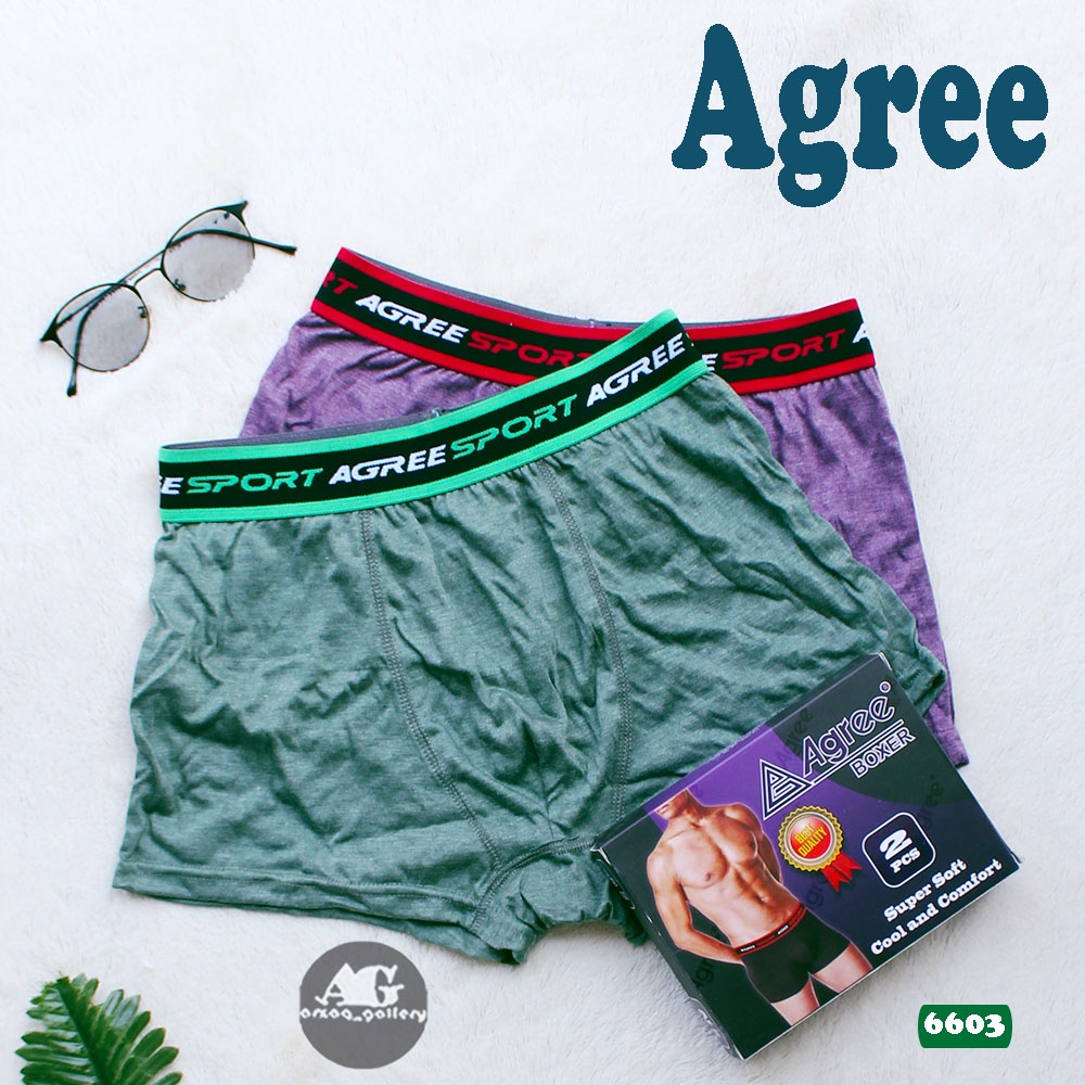 [ 2 pcs ]Cd Boxer agree  6603 Cd Pria Dewasa Pakaian Dalam Pria Dewasa | Boxer Pria Supersoft | Celana Dalam Pria | Boxer | Pakaian Dalam Wanita