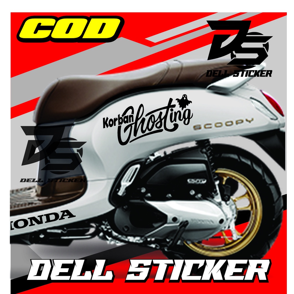 Stiker Scoopy KORBAN GHOSTING / Sticker Cutting Scoopy / Stiker Motor Scoopy