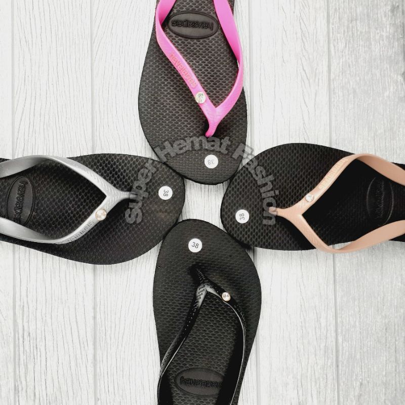 Haveianas Flat Sandal Jepit Wanita Spon Spons Sendal Cewek Perempuan Tali Karet Murah Empuk Nyaman Dipakai Bali Phopits Slim Popits Jepun