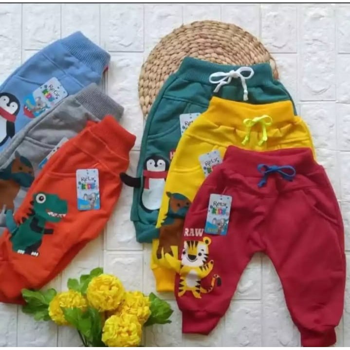 JOGGER ANAK CELANA JOGGER DENIM SMILE ANAK LAKI LAKI DAN PEREMPUAN