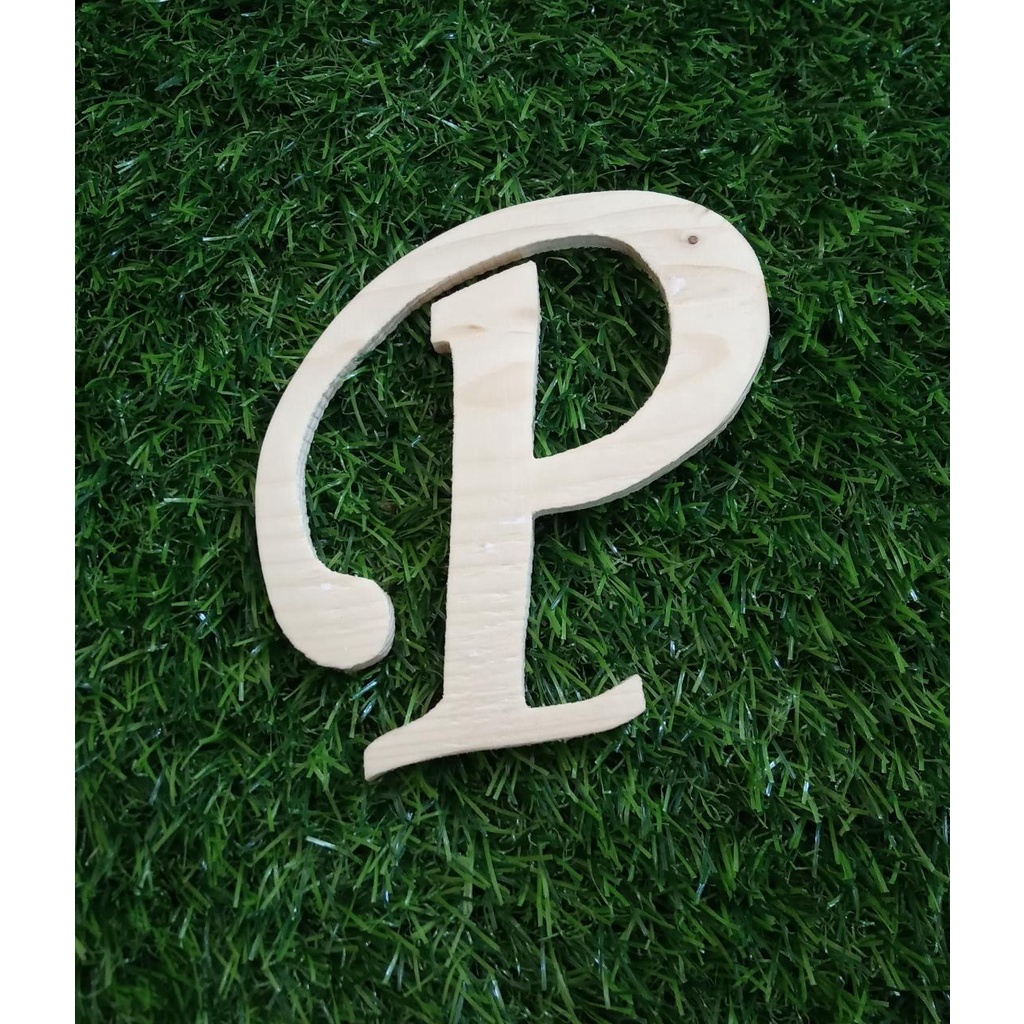 HK6 Huruf kayu inisial tinggi 10 cm Wood letter craft ukiran kayu