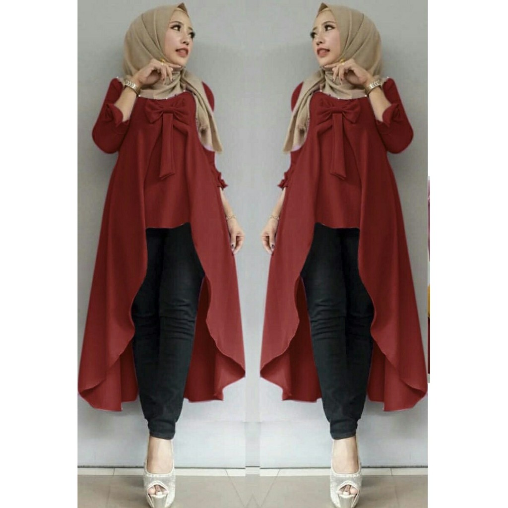 (COD) Tunik Viane Polos Varian Warna / Pakaian Wanita / Fashion Muslim / Tunik