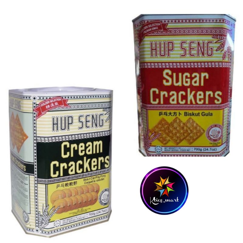 

HupSeng Biskuit 700gr Cream Crackers(Asin)/Sugar Crackers (Manis)/import