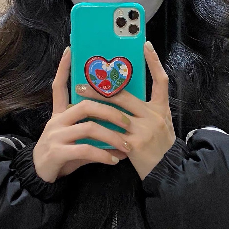 Popsocket Hp Bentuk Strawberry / Hati Warna-Warni