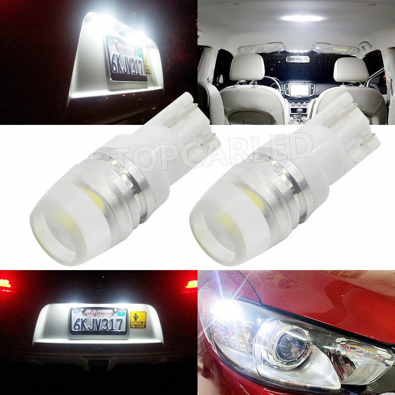 Lampu LED T10 5730 2 SMD Lens Bulbs 12V Nylon Socket LED Monster Lensa Senja Sein Mundur Rem Plat No