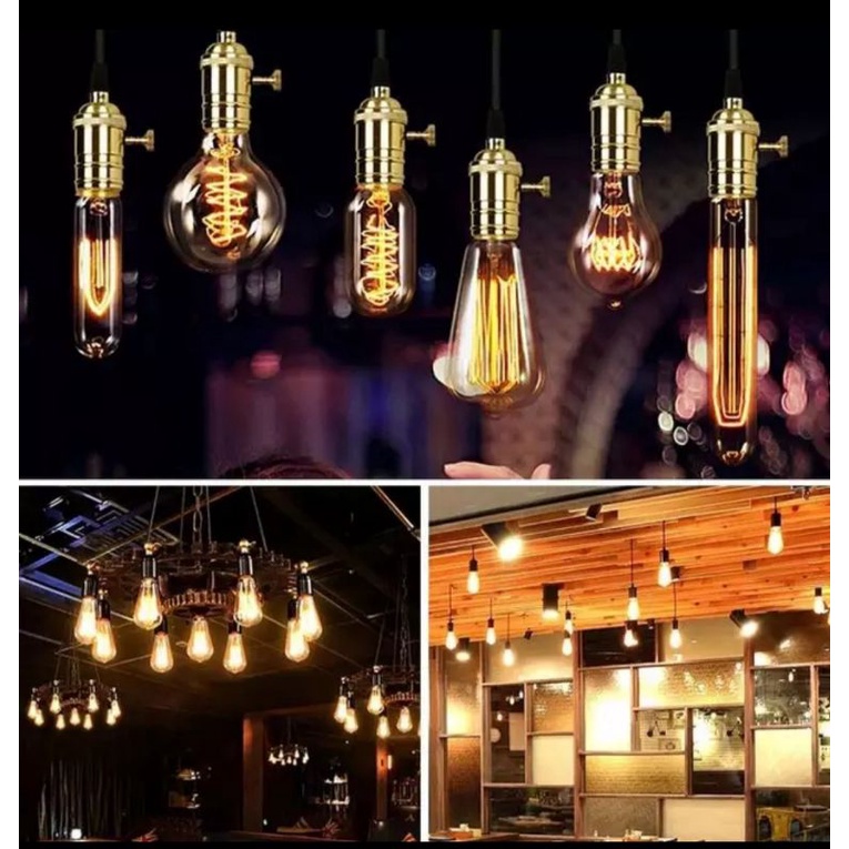 Lampu LED Filamen G45 G80 ST64 C35 E27 2w 4w watt Filament Edison Vintage Lampu Bohlam cafe-