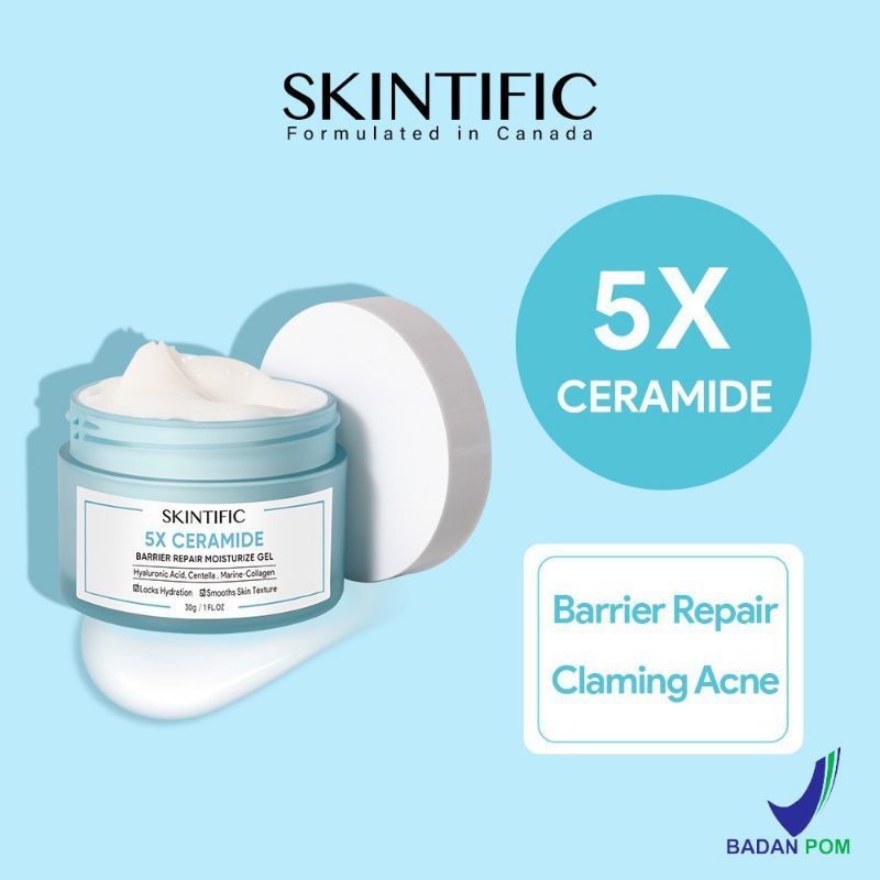 (Ready Stok) SKINTIFIC MOISTURIZER 5X CERAMIDE BARRIER REPAIR MOISTURIZER GEL 30GR BPOM