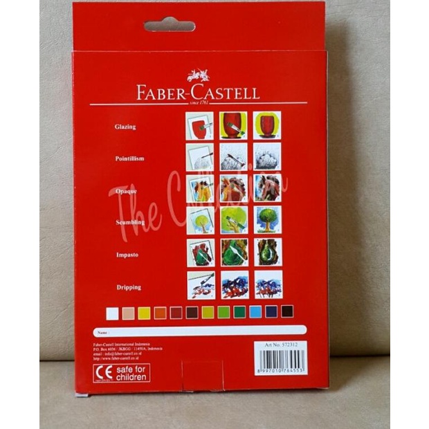 

֍ ATK0234FC Cat Acrylic 12 warna 572312 Faber Castell akrilik air kanvas ☚