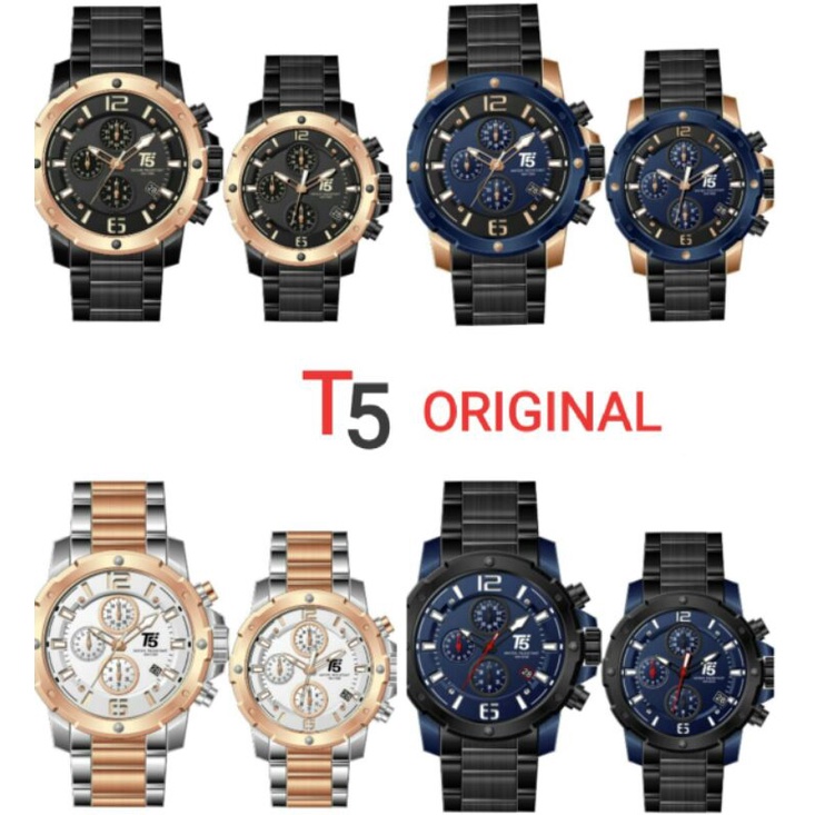 jam tangan T5 H 3589 Couple original jam tangan Couple / wanita / pria T5 H3589 analog garansi