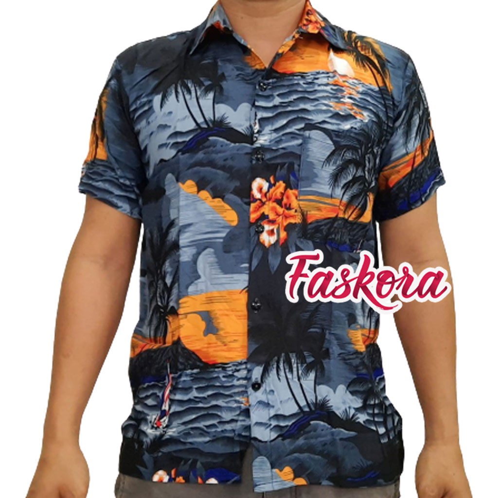 Kemeja Hawaii Pria Lengan Pendek XL / Kemeja Pantai Pria Jumbo XL / Kemeja Hawai Pria Jumbo XL