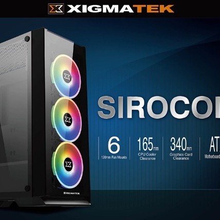 Xigmatek Sirocon III - Tempered Glass Mid Tower ATX Gaming Case