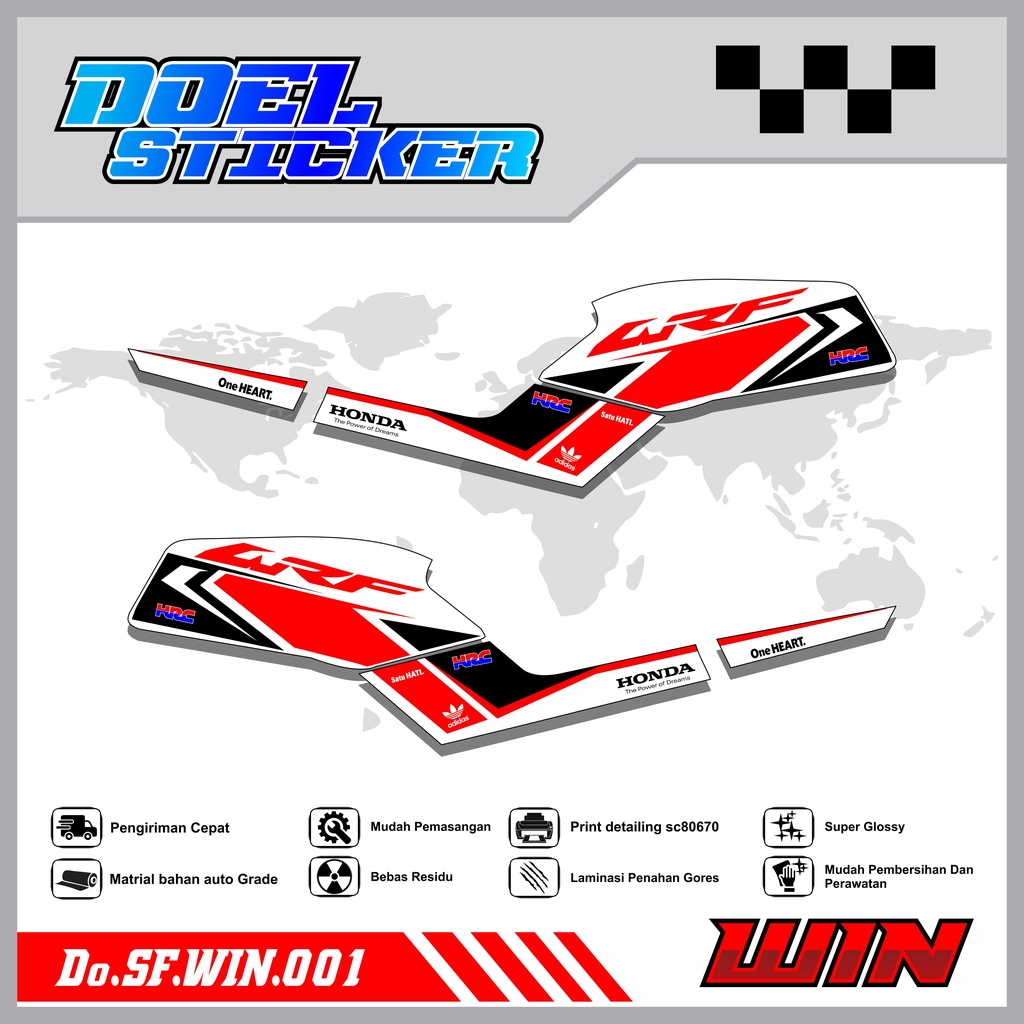 STICKER STRIPING WIN 100 - STICKER STRIPING LIST VARIASI HOLOGRAM , CROME WIN 100 DOEL 001