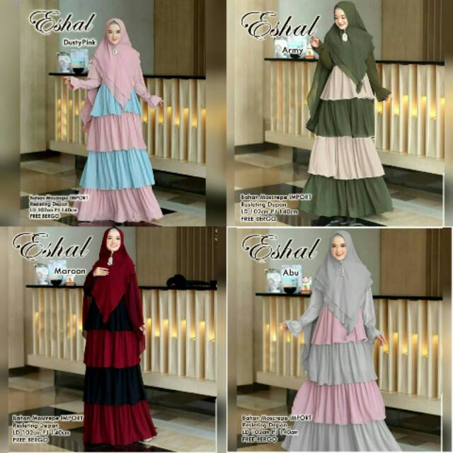 Syari eshal (hv) / fashion baju muslim / gamis