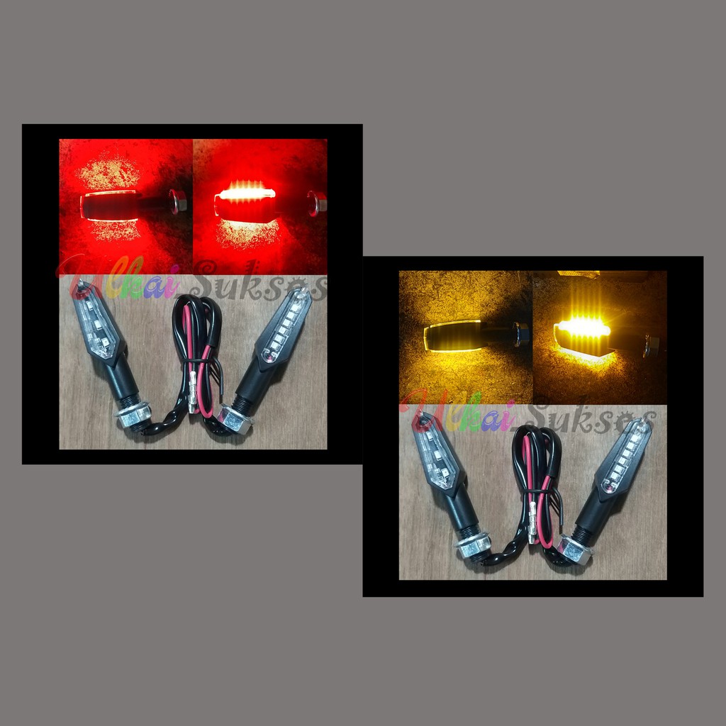 Lampu Sein Motor LED Sen Mini Model 2 Sisi Cahaya 01 Arus DC 12V Cocok Untuk Vario 125 150 l Aerox l RX King l Tiger l Vixion l Dan Universal Murah