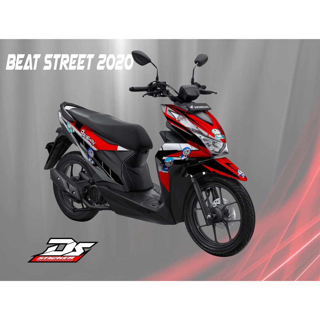 Stiker Decal Beat Street 2020 Doraemon Merah Hitam Shopee Indonesia