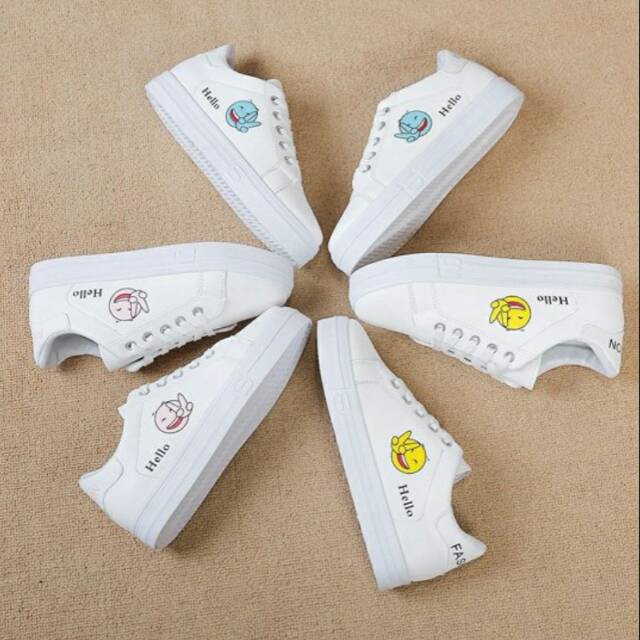 sepatu kets cewek murah sepatu putih cantik YS 02 poxing sepatu