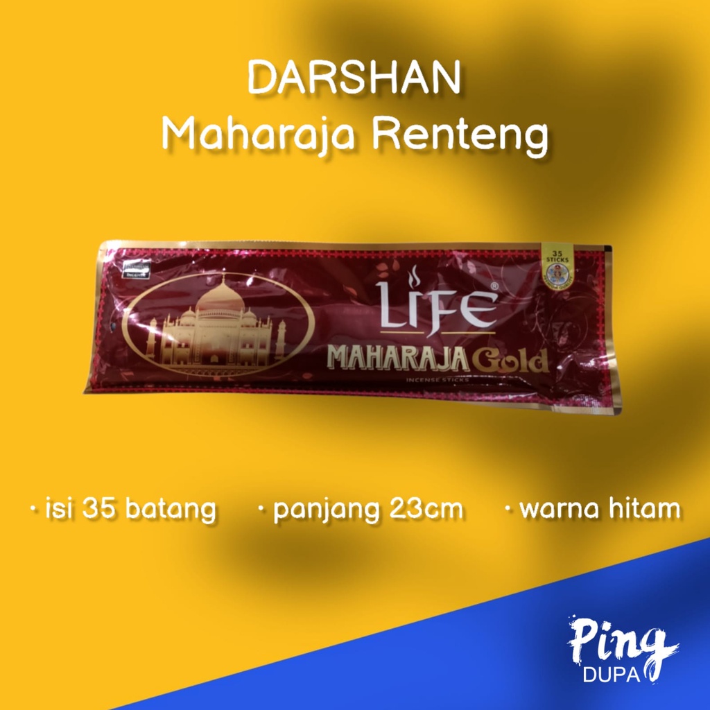 Dupa Hio Maharaja Gold Plastik Renteng isi 35 batang By Darshan Life India