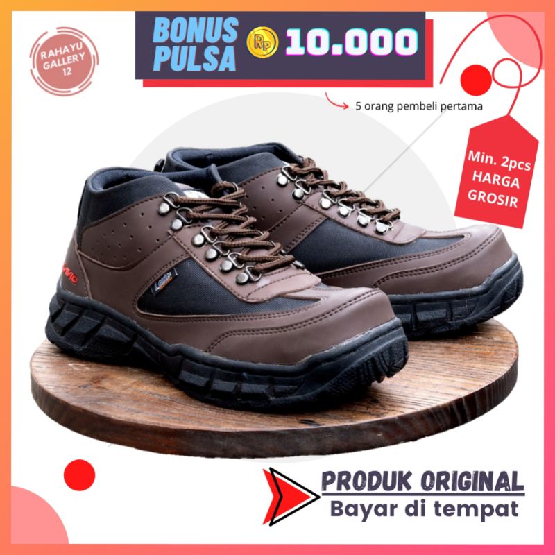 Lavio Likra Sepatu Safety Pria Sol Karet Lentur Anti Licin