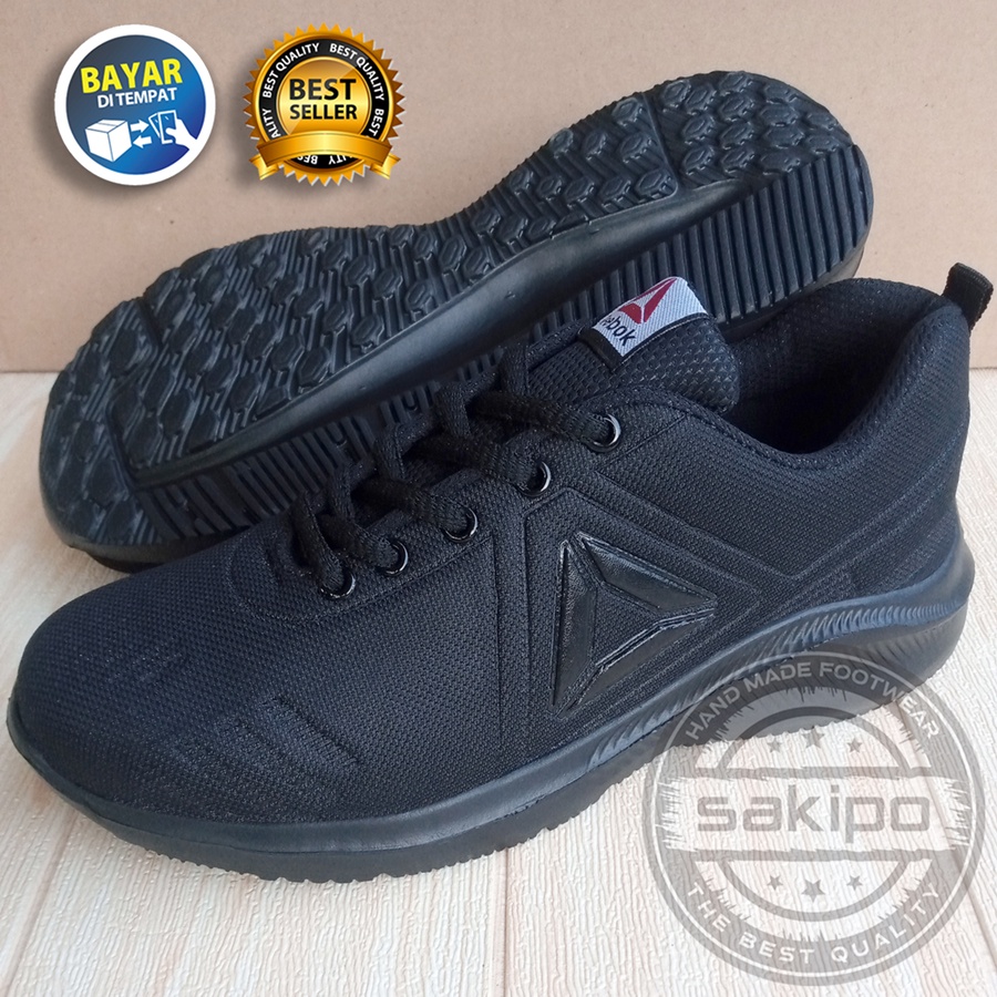 PROMO SEKOLAH !! SEPATU SEKOLAH HITAM POLOS SD SMP SMA SMK KULIAH / SEPATU KERJA JOGGING HITAM PRIA WANITA / SEPATU SENAM AEROBIK GYM FITNES / SAKIPO