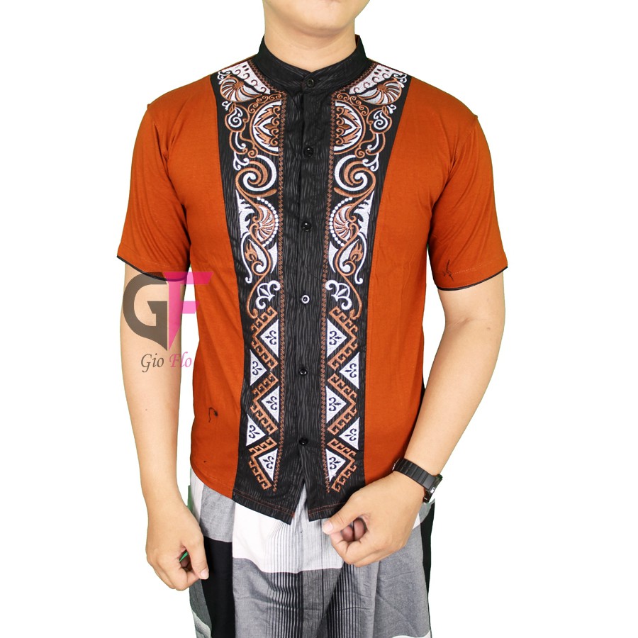 GIOFLO Baju Etnik Nusantara Baju Koko Eksklusif Brown / KKS 59