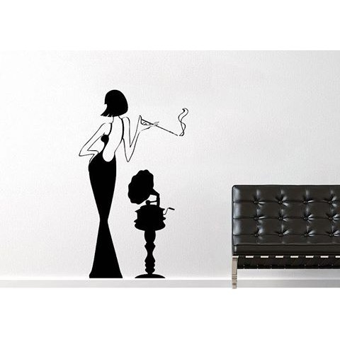 

Puswall - Stiker Dinding / Wallsticker Motive Silhouette Woman Smoke / Dekorasi Ruangan / Wall Sticker Custom