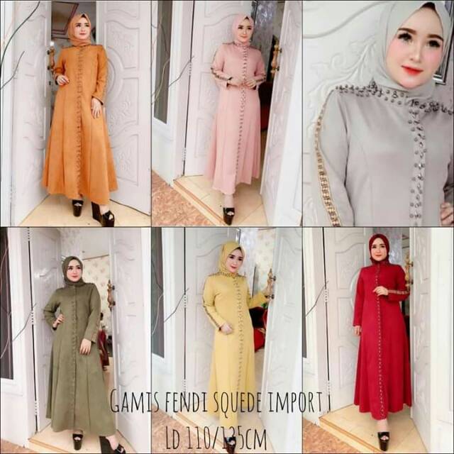 Gamis suede import fendi